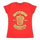 Harry Potter Gryffindor Quidditch Damen tailliertes T-Shirt Rot Groessen S-XXL, Damenmode Slim Fit Top, Geburtstagsgeschenke, Mama Tochter Schwester Geschenkidee