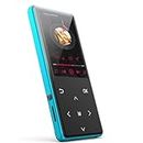 MP3 Player, Safuciiv 128GB MP3 Players with Bluetooth 5.3 Supports Lossless Music, HF Sound Quality, 2.4" Screen, Recording, FM, Includes Arm Strap and Player Case, Easy to Carry, Blue