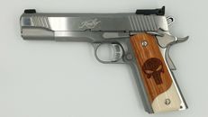1911 Custom Grip Laser Engraved Punisher on Wood and Faux Ivory Kimber Colt S&W 