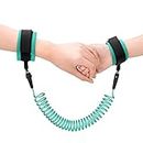 2.5M Anti Lost Wrist Link Belt, 360°Rotate Security Elastic Wire Rope for Baby and Toddler Reins, Safety Leash Wristband/Hand Harness for Walking and Travel Outside (Green)