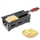 RoseFlower Mini Cheese Raclette with Foldable Wood Handle Portable Non-Stick Raclette Grill, Candlelight Cheese Melter Pan, Baking Tray Stove Kit with Spatula, for Cheese, Meat, Vegetables...#1