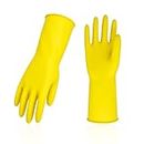 Vgo 10Pairs Reusable Household Gloves, Rubber Dishwashing Gloves, Kitchen Cleaning (M,Yellow,HH4601)
