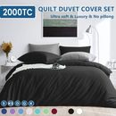 2000TC Hotel Soft Quilt Doona Duvet Cover Set Single/Queen/Super King Size Bed