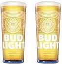 AB INBEV Official 2 x Budweiser Bud Light Half Pint Beer Glass