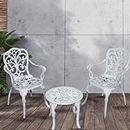 Dwarka Art Vintage Cast Aluminium 2 Seater Patio Garden Chair & Table | Outdoor and Indoor Seating for Balcony, Patio Furniture Set for Home White Finish