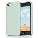 OitiYaa Liquid Silicone Case Compatible with iPhone SE 3/2 (2022/2020), iPhone 8/7 Case, 4.7 Inch, Soft Ultra Slim Protective Shockproof Phone Case with Anti-Scratch Microfiber Lining，Mint Green