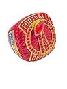 Discount Sports Rings, FOOTBALL CHAMPION RING — Player Award, assorted colors and gemstones (Red)