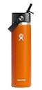 Hydro Flask 24 oz Wide Mouth with Flex Straw Cap Stainless Steel Reusable Water Bottle Mesa - Vacuum Insulated, Dishwasher Safe, BPA-Free, Non-Toxic