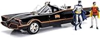 Jada - Dc Batman Batmobile Classic 1966, 253216001, + 8 Anni, Scala 1:18, 2 Personaggi Inclusi