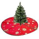 Forty Wings Christmas Red Golden Printed Tree Skirt Wreath Tree Skirt Christmas Decorations Christmas Tree Mat Decor Xmas Tree Skirt for Christmas Decoration Item