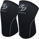 Knee Sleeves (1 Pair), 7mm Neoprene Compression Knee Braces, Great Support for Cross Training, Weightlifting, Powerlifting, Squats, Basketball and More (Black, Medium)