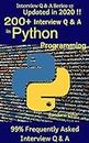 200+ Interview Q & A in Python: 99% Frequently Asked Interview Q & A (Q & A Interview Series Book 17)