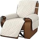 Non-Slip Recliner Chair Cover Sofa Slipcover, Reversible Recliner Sofa Cover with Elastic Adjustable Strap, Washable Reclining Sofa Slipcover Recliner Furniture Protector (Ivory,Recliner Armchair)