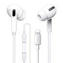 Wired Earbuds for iPhone【MFi Certified】 iPhone Headphones Wired with Lightning Connector Earphones Noise Isolating Headsets for iPhone 14/13/12/11/8/7/XR/XS/X(Built-in Microphone & Volume Control)