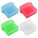 Zerodeko 4pcs Sandwich Containers Toast Shape Sandwich Box Food Storage Box with Lid Bento Box Cake Box Hot Dog Container for Home Kitchen Meal Prep Lunch Box