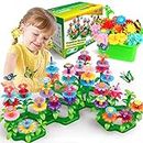 YEEBAY Flower Garden Building Toys for Girls Age 3, 4, 5, 6, 7 Year Old - STEM Toy Gardening Pretend Toys for Kids - Stacking Game for Toddlers Play Set - Educational Activity for Preschool (148 PCS)