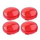 SIKUAI Motorcycle 4 PCS Front And Rear Lens Turn Signal Light Cover LED Signal Caps For Harley Touring Softail Dyna, red