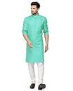TULSSIKAA Men's Cotton Blended Traditional Kurta Only (Ethnic Wear) (XX-Small, Sea Green (Rama))