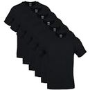 GILDAN Men's Crew T-Shirts Printed, Black (6-Pack), Large