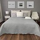 HOMELEVEL Copriletto Letto & Divano Throw Bed Cover Sofa Day Weave Blankets Bed Cover XXL Blanket Throw Cover Grey 220cm x 240cm