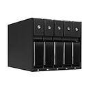 Kingwin Hard Drive Enclosure for Computer PC Case Internal 5 Bay Hot Swap for 3.5” HDD SSD, SATA Backplane Aluminum Trayless Mobile Rack, Support SATA I/II/III & SAS I/II 6 Gbps Performance