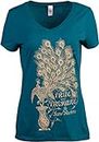 Pride & Prejudice | Jane Austen 1813 Romance Book Club Reader Reading Women's V-Neck T-Shirt Top-(Teal,2XL)