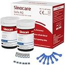 SINOCARE SAFE AQ Blood Glucose Test STRIPS, Box of 50 | Works with SAFE AQ GLUCOMETER ONLY | Lancets not included | Blood Glucose Monitor Strips, Pack of 50