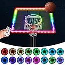 Green Bean LED Basketball Hoop Light Rim and Backboard, Remote Control Basketball Rim Light with 16 Colors 7 Flashing Mode for Playing Basketball in The Dark (Rim and Backboard not Included)