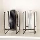 Hikinlichi Metal 2 Pack Plate Rack/Dish Drainer - Kitchen Cabinet Storage Organiser, Tableware