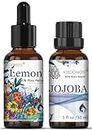 30+30ml Travel Size Lemon Essential Oil Natural Citrus Scent for Aroma Diffuser Christmas Gift Jojoba Carrier Oils Set