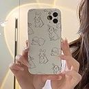 JiuWang Coque pour iPhone 11 Motif Lapin, Etui Housse TPU Souple Antichoc Cute Phone Case iPhone 11 Design Animal Kawaii pour Femme Fille - Blanc