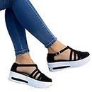 2023 Mode Sandales d'été pour Femmes Sandale en Cuir à Gland Bout Fermé Chaussures à Boucle à Talons Plateforme Sandales Femme Randonnée Sandales Plein Air Sport Trail Sandales Athlétique Sandales