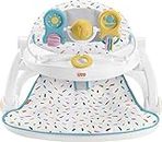Fisher-Price Portable Baby Chair Deluxe Sit-Me-Up Floor Seat with Snack Tray and Toy Bar, Rainbow Sprinkles