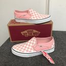 VANS Classic Slip On Women's Sneakers Pink & White Checkered 8 US NEW With Box