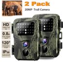 2 Pack 20MP 1080P Hunting Trail Camera Wildlife Waterproof Game Cam Night Vision