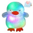 Glow Guards 12’’ Light up Stuffed Penguin Snuggle Soft Plush Toy with LED Night Lights Glow Birthday for Toddler Kids