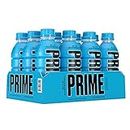 Prime Hydration Energydrinks von Logan Paul & KSI, 500 ml, natürlich aromatisiert ohne Zucker, Energie-Booster und Koffeinfrei, 12 Stück, blaue Himbeere