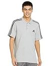 Adidas Men's Striped Fitted Polo Shirt (HZ8953_MGREYH/Black 2XL)