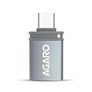 AGARO Micro USB to USB A Female OTG Adapter- (Metallic Grey)