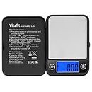 Vitafit 500g Digital Pocket Scale,Weighing Professional Since 2001, 0.01g High Accuracy Grams Scale for Multifunction: Lab,Food Kitchen,Coffee,Jewelry; Black