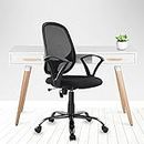 FURNICOM CHAIRS� Spark Mesh Mid Back Ergonomic Office Chair Breathable Mesh Fabric Metal Base (Black)
