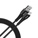 pTron USB-A to Micro USB 2.4A Fast Charging Cable compatible with Android Phones/Tablets, 480mbps Data Transfer Speed, Made in India, Solero M241 Tangle-free USB Cable (Round, 1M, Black)