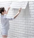 RUDVED PE Foam Brick Wall Stickers DIY Self Adhesive 3D Brick Design Wall Panels Peel and Stick Wallpaper Anti fouling Wall Tiles for Home Décor(77cm2.52ftX70cm2.29ft, Approx 5.8SqFt) (1)