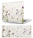 Laptop Cover Case Compatible with New MacBook Pro 15 inch with Touch Bar and Touch ID Model A1990 A1707 Released in 2019 2018 2017 2016, Protective Hard Shell Case & Keyboard Cover, Purple Floral