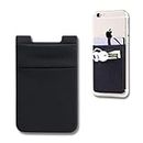 CRYSENDO Nylon Wallet Card Holder | Strong 3M Adhesive Holder for I-Phone & Android Smartphones | Phone Back Wallet for 2-3 Cards + Cash (Black)