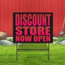 Discount Store Now Open Coroplast Sign Plastic Indoor Outdoor Yard Sign