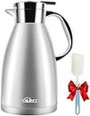 Puersit Vacuum Jug 1.8 Litre Stainless Steel Double-Wall Vacuum Insulated Coffee Pot,24 Hrs Heat&Cold Retention Coffee Jug for Coffee,Tea,Beverage