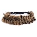 DIGUAN Messy Wide 2 Strands Synthetic Hair Braided Headband Hairpiece Women Girl Beauty accessory, 62g/2.1 oz (Claybank)