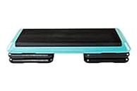 The Step (Made in USA) Original Aerobic Platform – Health Club Size – With Four Original Risers (Teal Platform with Black Risers), One Size