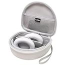 Headphone Case Compatible with Beats Studio Pro/Beats Solo 4 / Beats Studio 3 / Beats Solo 3 / Beats Solo 2 and for TOZO HT2 On-Ear Bluetooth Headphones - White+Grey